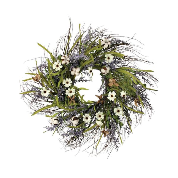 Regency International Cotton/Cosmos/Lavender Wreath 26 in.