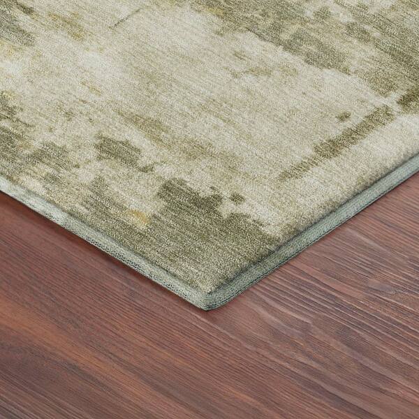 Mayfield Premium Machine Washable Abstract AMF2362 Sage 5 ft. x 7 ft. 6 in. Area Rug