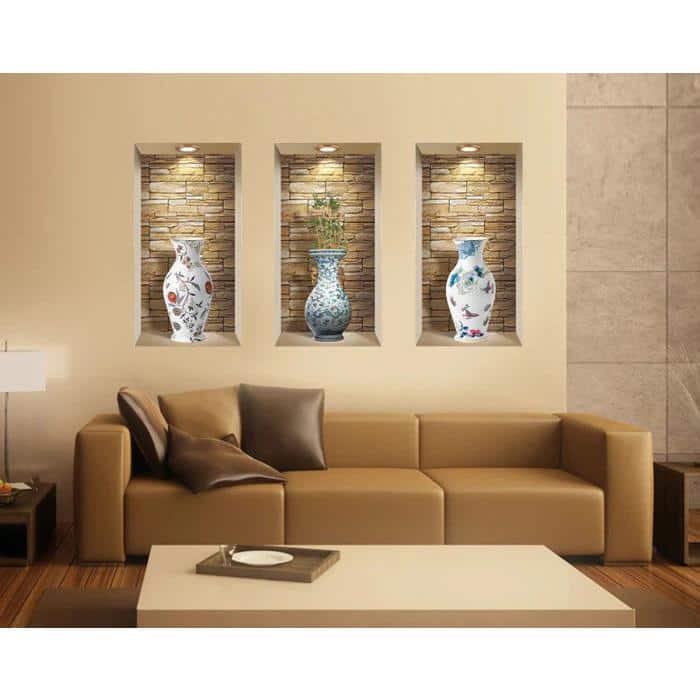 Multi-Color 3D Niche Wall Art Decals Set of 3