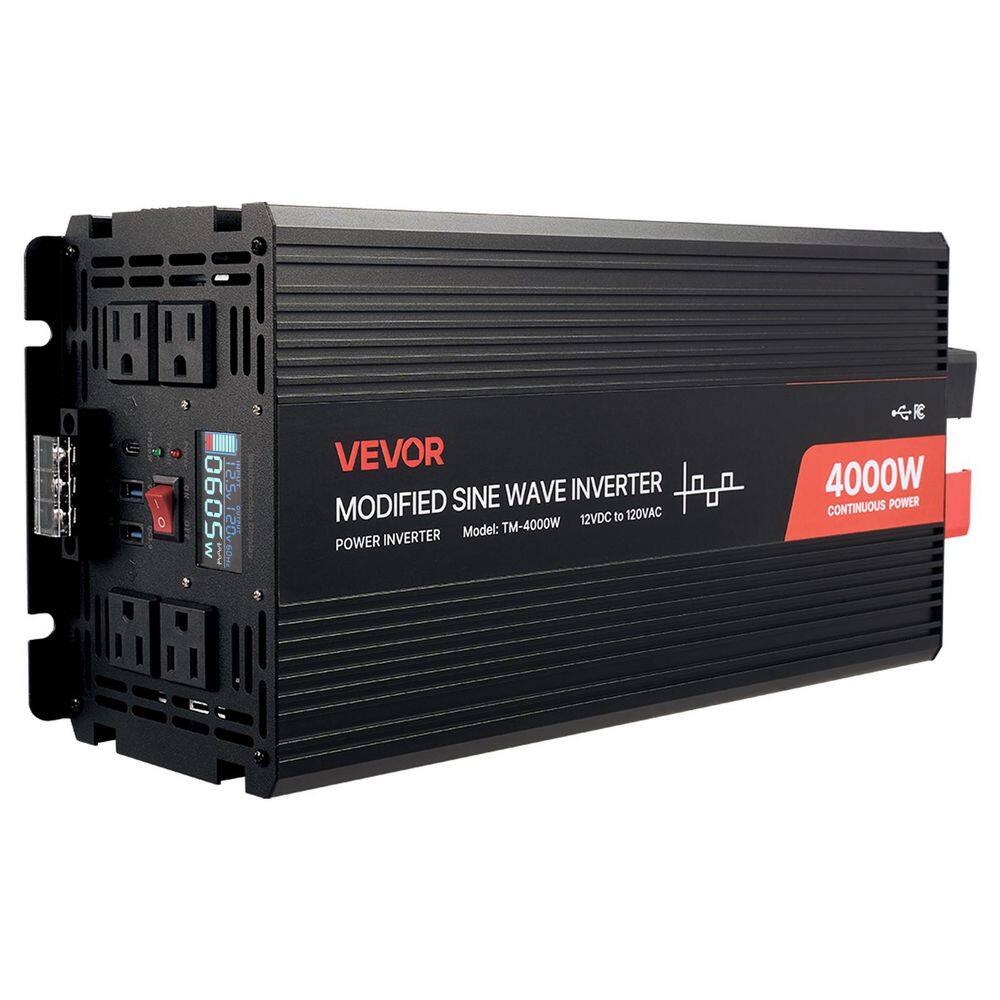4000-Watt Power Inverter 12-Volt DC to 120-Volt AC Modified Sine Wave Inverter Solar Car Charger Converter w LCD Display price history on PriceWatchPro