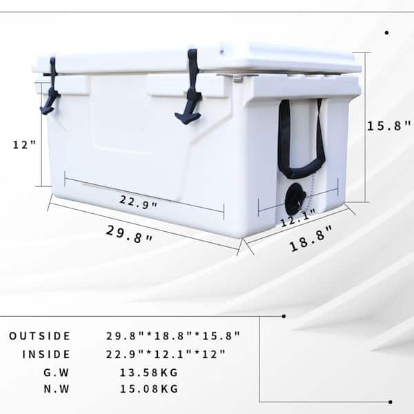 Afoxsos 18.5 in. W x 29.5 in. L x 15.5 in. H White Portable Ice
