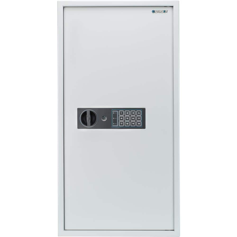 White Steel Digital Keypad Wall Safe with 180 Key Capacity