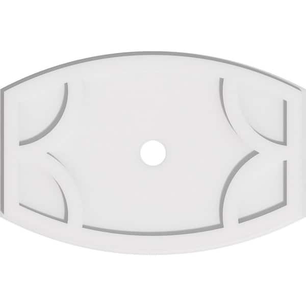 Ekena Millwork 24 in. W x 16 in. H x 2 in. ID x 1 in. P Kailey Architectural Grade PVC Contemporary Ceiling Medallion