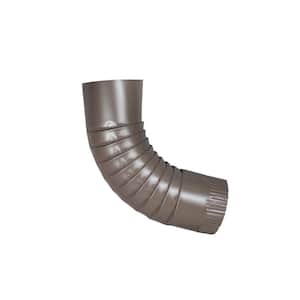 4 in. Round Musket Brown Aluminum Downpipe Elbow