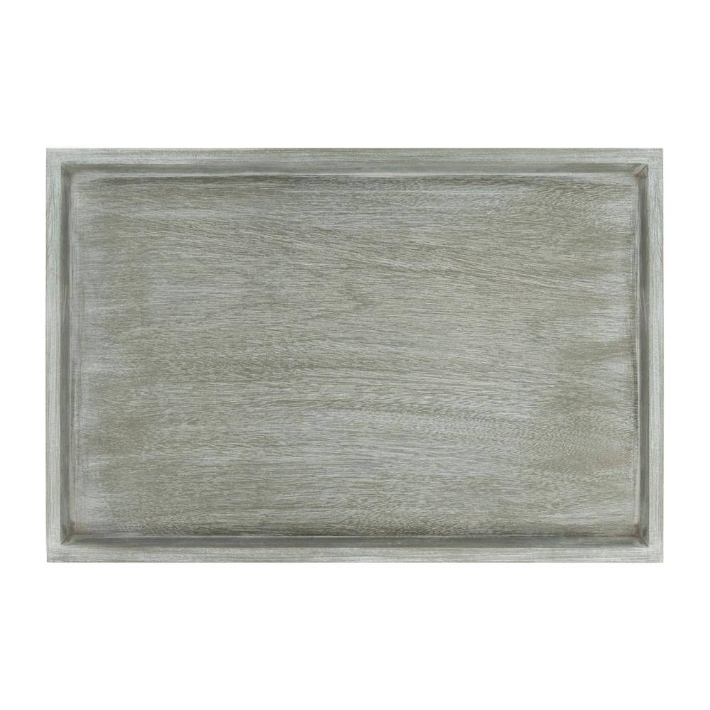 Slate Grey Pine Rectangular Tray Accent Table