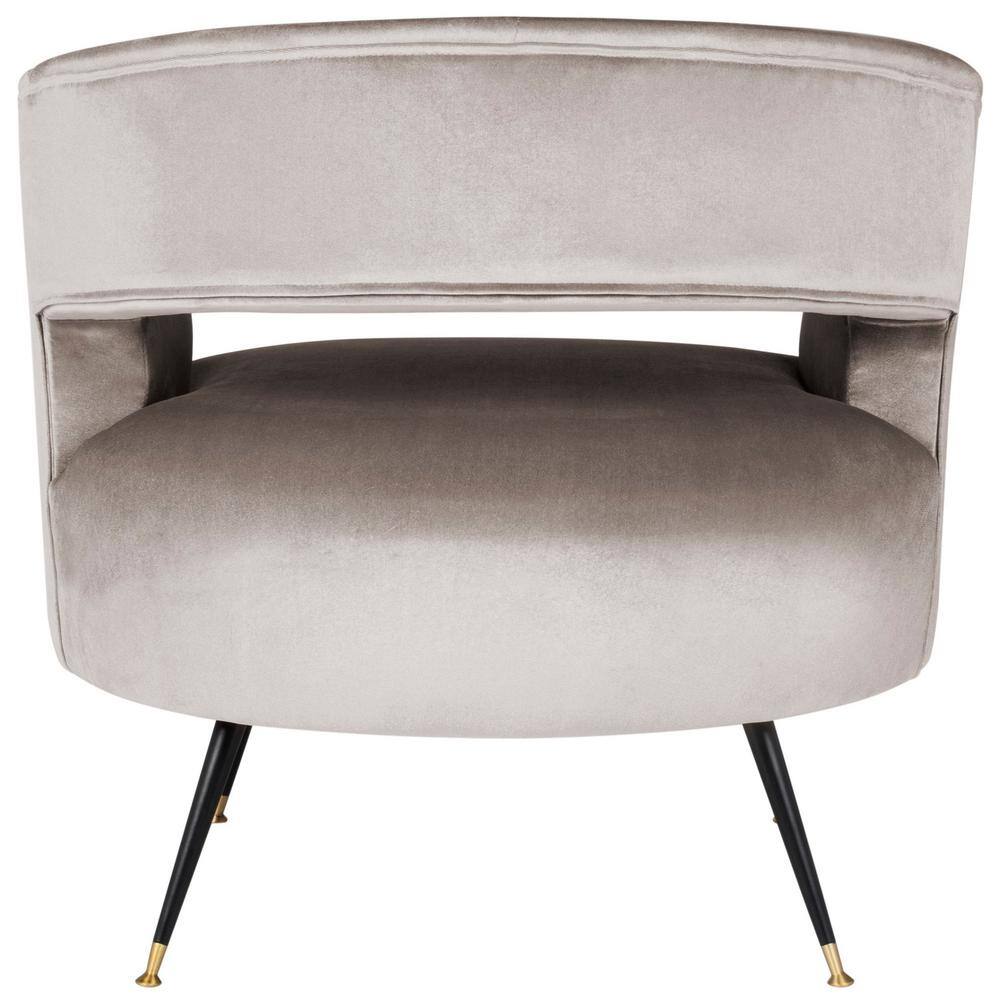 Hazelwood Velvet Barrel Accent Chair with Wood Frame