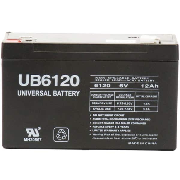 UPG 6-Volt 12 Ah F2 Terminal Sealed Lead Acid (SLA) AGM Rechargeable Battery