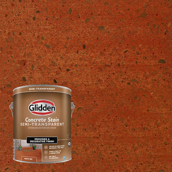 Glidden 1 gal. Rustic Red Interior/Exterior Semi-Transparent Concrete Stain