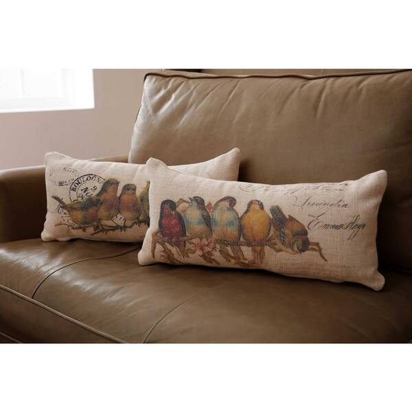 HomeRoots Jordan Beige Cotton 10 in. x 20 in. Throw Pillow (Set of 2)