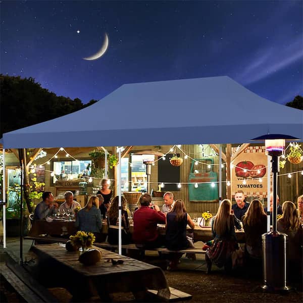 10 x 20 ft. Pop up Canopy Outdoor Canopy Tent with 6-Sidewalls Carrying Bag Blue