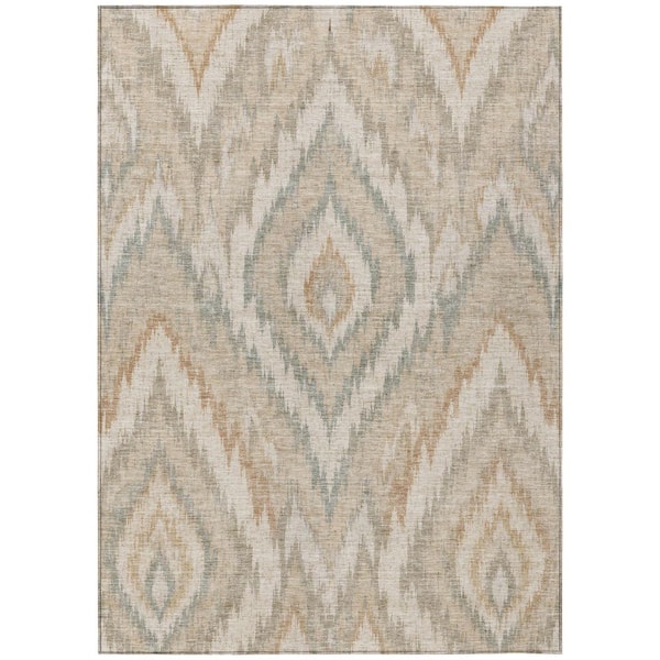 Chantille Machine Washable Indoor/Outdoor Abstract ACN3071 Linen 8 ft. x 10 ft. Area Rug