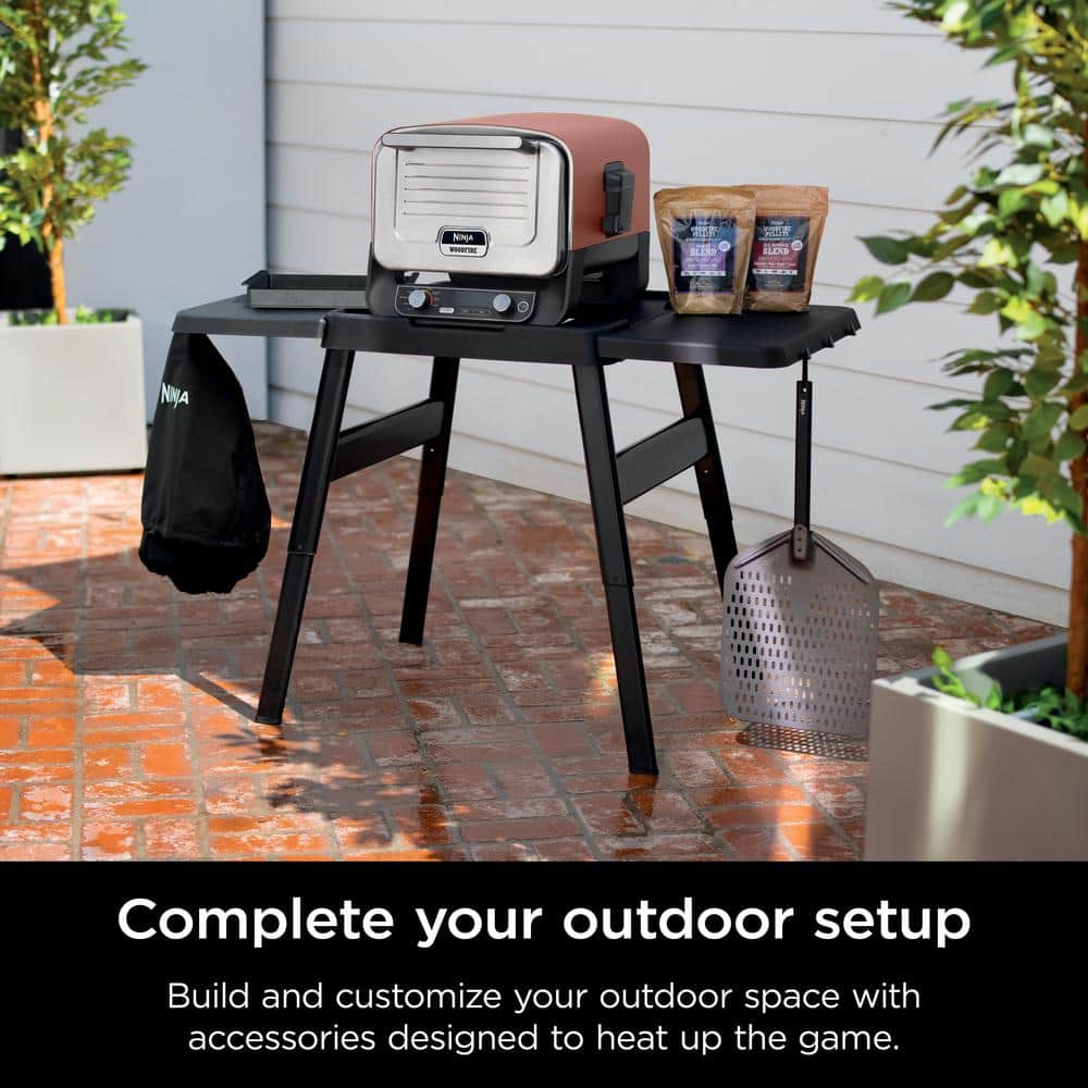 Ninja Black Plastic Grill Side Table with Hooks
