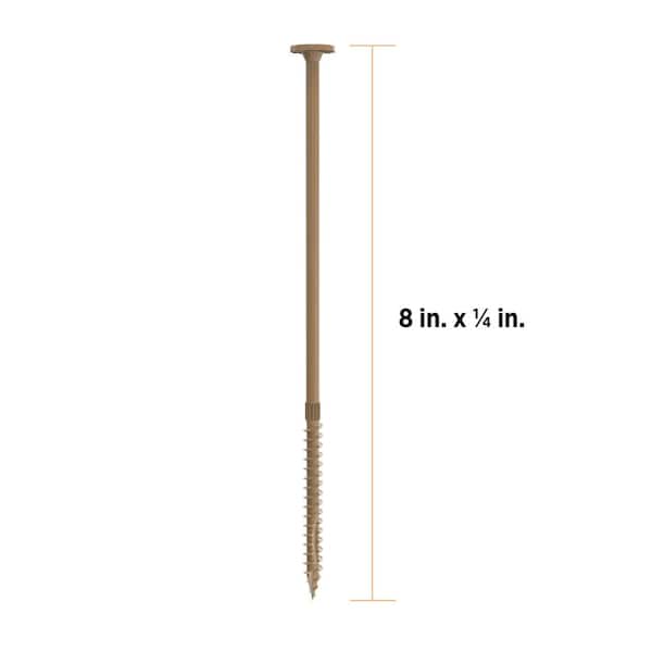 1/4 in. x 8 in. Star Drive Flat Head Multi-Purpose Structural Wood Screw - PROTECH Ultra 4 Exterior Coated (10-Pack)