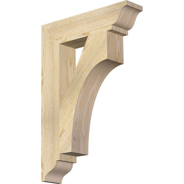 Ekena Millwork 4 in. x 26 in. x 18 in. Douglas Fir Westlake Traditional Rough Sawn Bracket