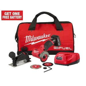 M12 FUEL 12V 3 in. Lithium-Ion Brushless Cordless Cut Off Saw Kit with One 4.0 Ah Battery Charger and Bag