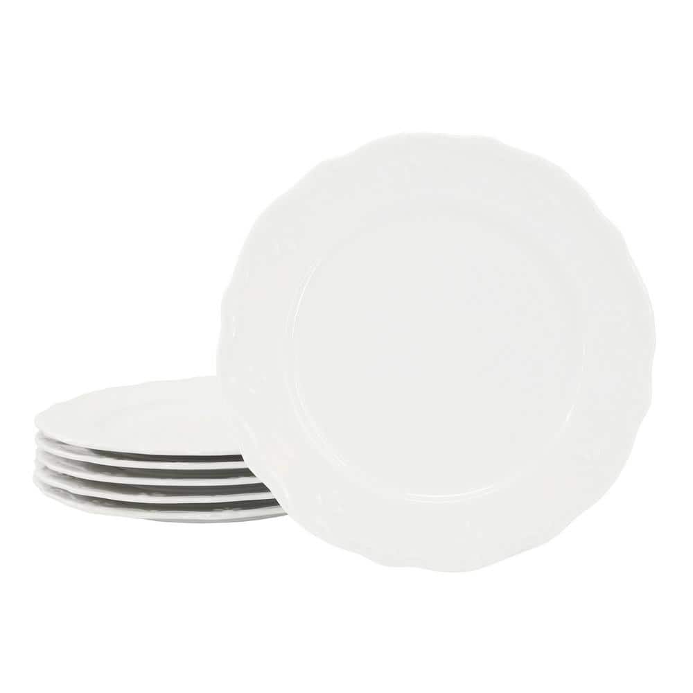 Henryi 6 Piece 8.75 in. Porcelain Salad Plate Set in White