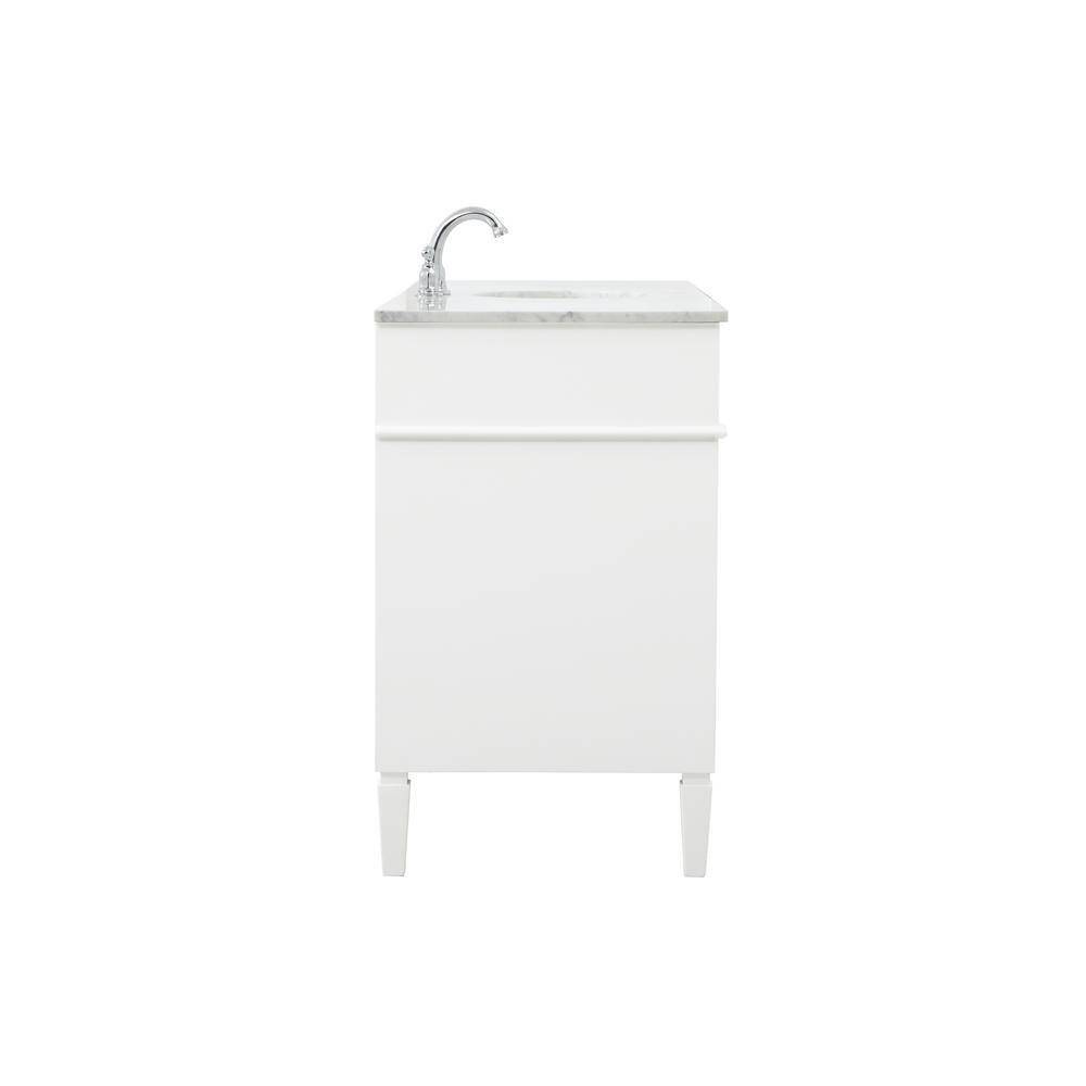 Park Avenue 60" White Marble Single Bathroom Vanity