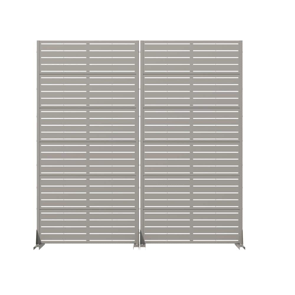 72 in. H x 35.5 in. W Outdoor Gray Galvanized Steel Decorative Garden Fence Privacy Screen (2-Pack) price history on PriceWatchPro