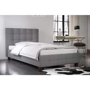 Ryan Gray Linen Upholstered Twin Bed