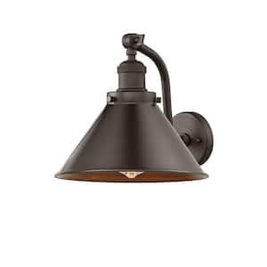 Briarcliff 8 in. 1-Light Oil Rubbed Bronze Wall Sconce with Oil Rubbed Bronze Metal Shade