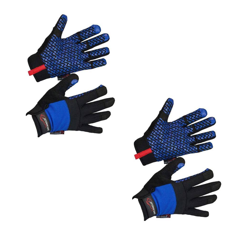 Safe Handler Small/Medium, Blue/Black, Super Grip Palm Gloves, Non 