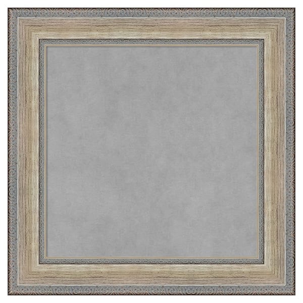 Amanti Art Fleur Silver 21 in. x 21 in Framed Magnetic Board