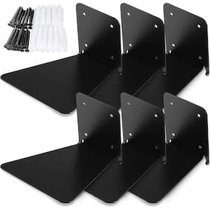 5 in. W x 5 in. D Black Wall Mounted Bookshelf Decorative Wall Shelf