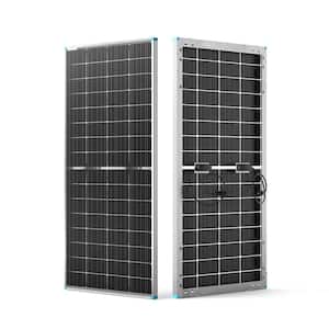 Bifacial 220-Watt 12-Volt Solar Panel Monocrystalline PV Module Power Charger for RV Marine Rooftop