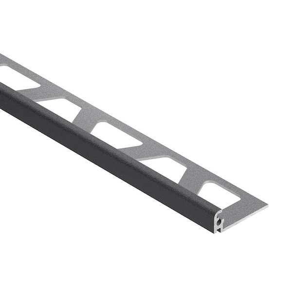 Schluter Jolly Light Anthracite Textured Color-Coated Aluminum 0.438 in. x 98.5 in. Metal L-Angle Tile Edge Trim