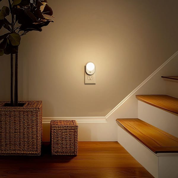 LED Motion Sensor Night Light [2-Pack], Dusk to Dawn & Motion Activated, Dimmable 30/60LM for Bathroom, Hallway, Kitchen