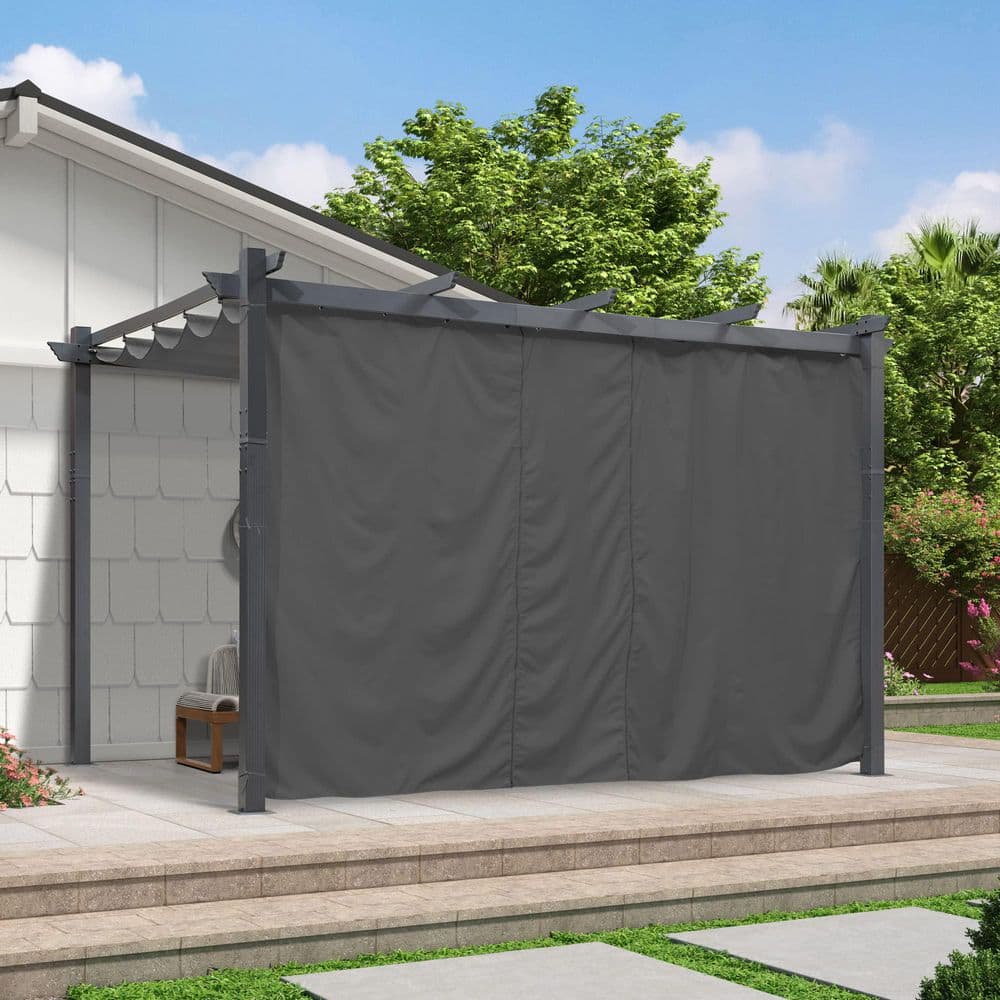 11.4 ft. x 6.9 ft. Retractable Replacement Outdoor Curtains Privacy for Pergola and Gazebo, Gray price history on PriceWatchPro