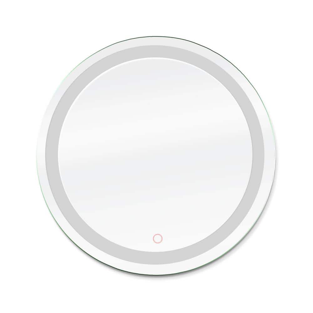 24-Inch Round Frameless LED Bathroom Vanity Mirror