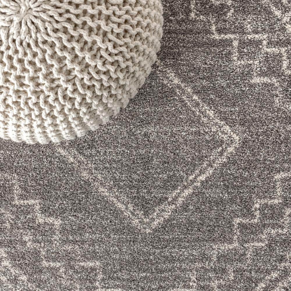 Reversible Geometric Gray Synthetic 3x5 Area Rug