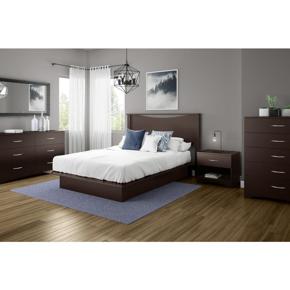 Chocolate 5-Drawer Dresser with Soft Close Drawer