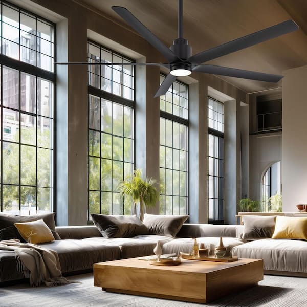 Smooth 5-56 in. Smart Indoor/Outdoor Brushed Nickel/Silver Ceiling Fan Selectable CCT Integrated LED with Remote