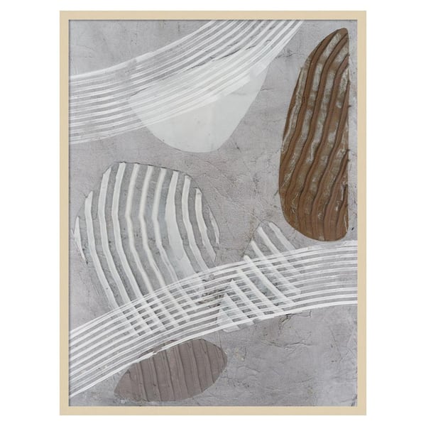 Amanti Art Creek Stones II by Vanna Lam 31 in. W x 41 in. H. Wood Framed Wall Art Print Framed in Brown