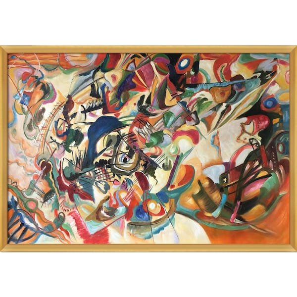 LA PASTICHE Composition VII, 1913 by Wassily Kandinsky Piccino Luminoso Framed Abstract Oil Painting Art Print 26.5 in. x 38.5 in.