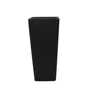 30 in. H Composite Tall Tapered Square Planter in Matte Black