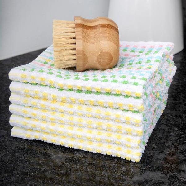Ritz Spring Multicolor Cotton Pebble Bar Mop Dish Cloth Set of 6