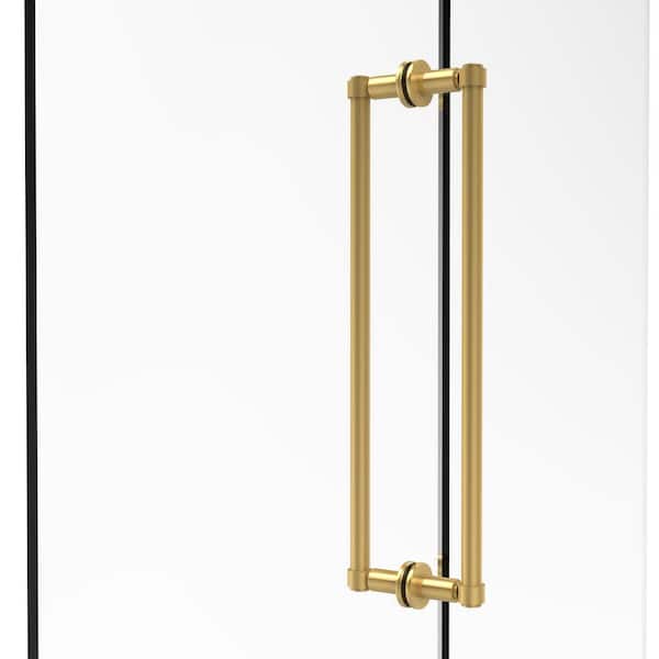 Contemporary 18 in. Back-to-Back Shower Door Pull in Polished Brass