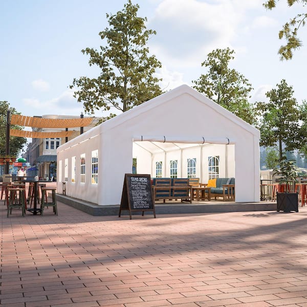 Unbranded 16 ft. x 32 ft Outdoor Large Wedding Event Party Tent with 3 Storage Pockets and Removable Side Walls for Party, Camping