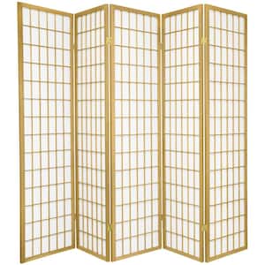 6 ft. Gold Window Pane 5-Panel Room Divider