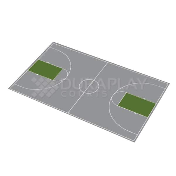 DuraPlay 50 ft. 6 in. x 83 ft. 11 in. Gray and Slate Green Full Court Basketball Kit