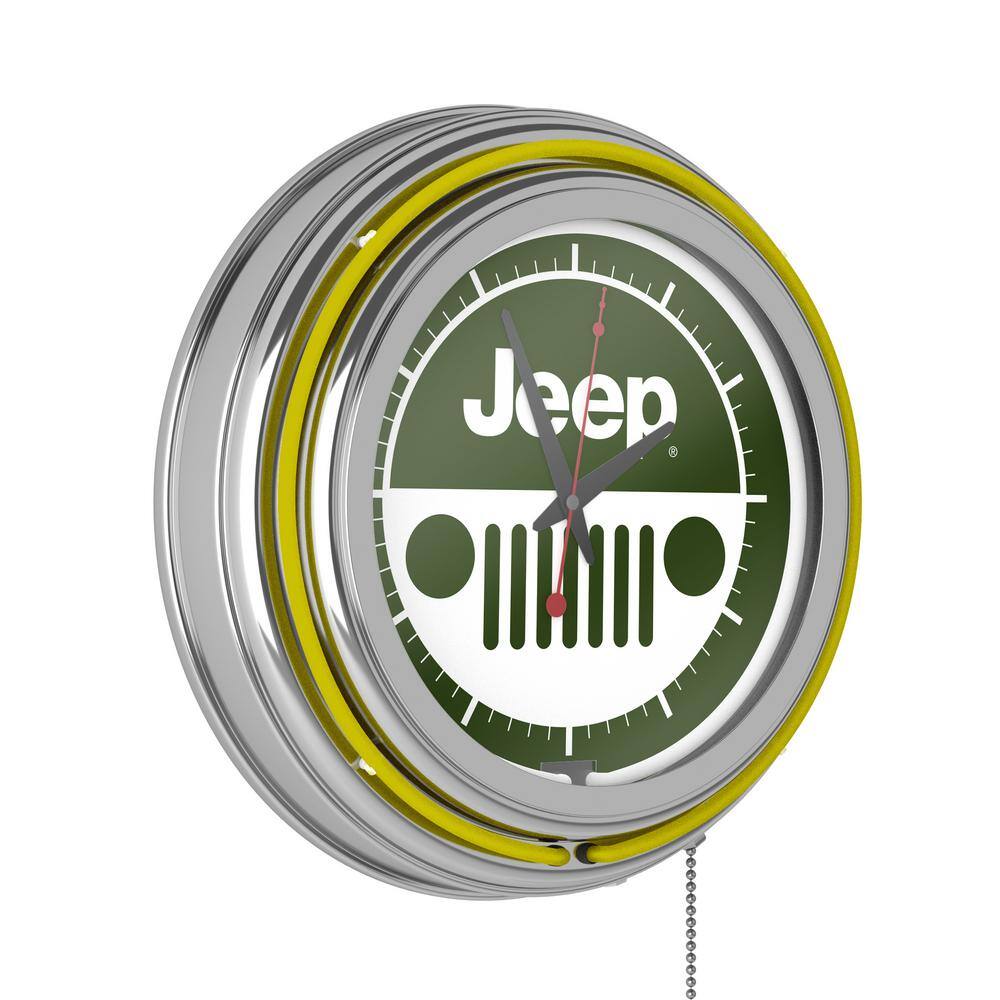 Jeep Yellow Grille 2 Lighted Analog Neon Clock JEEP8YELGRL2HD The Home Depot