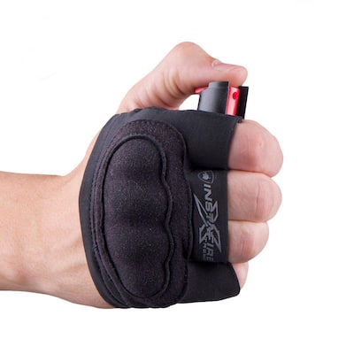 Pepper Spray Runner's Pepper Spray with Knuckle Protection 3-in-1, InstaFire Xtreme, Black