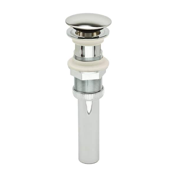 PF WaterWorks DecoDRAIN Push Open/Close Pop-Up Drain, ABS Body w/o Overflow, 2.5" Cap, 1.6-2.2" Sink Hole, Chrome