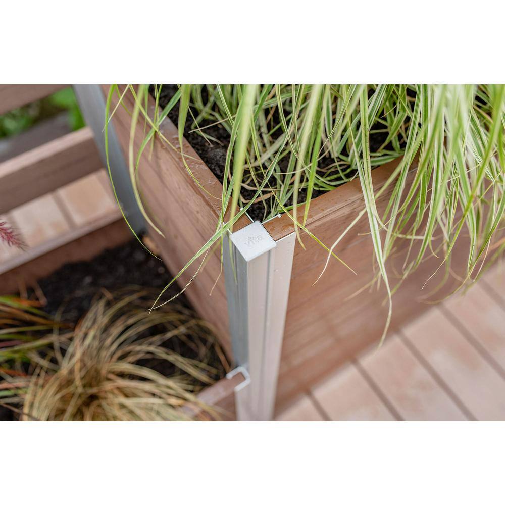Espresso Brown Vinyl Parklette Planter Box with Trellis