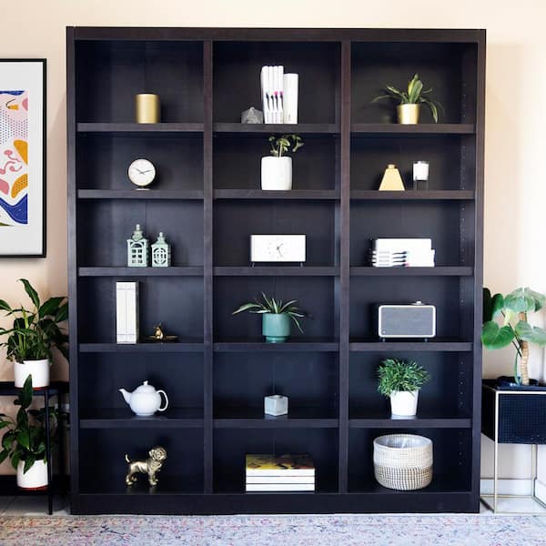 Concepts In Wood 84 in. Espresso Wood 18-shelf Standard Bookcase with Adjustable Shelves