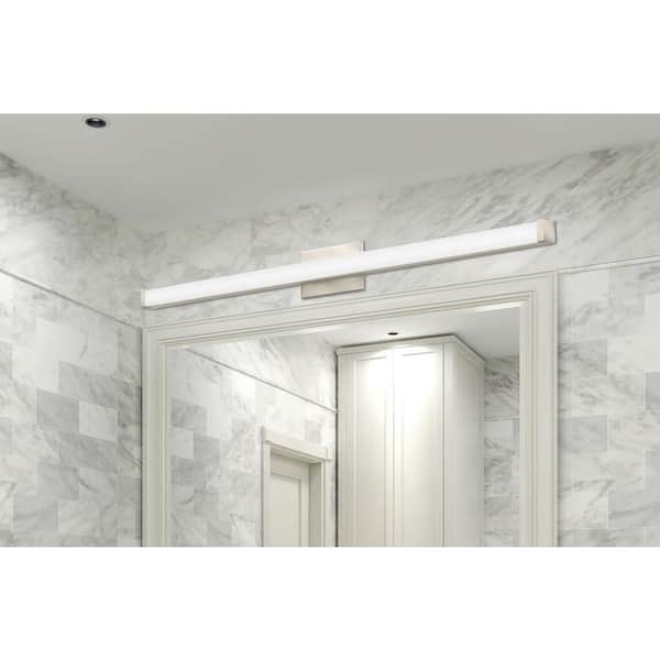 Lithonia Lighting Contractor Select 45 in. 1-Light Brushed Nickel Integrated LED Vanity Light Bar, Selectable Color Temp 3000/3500/4000K
