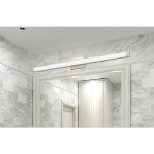 Contractor Select 45 in. 1-Light Brushed Nickel Integrated LED Vanity Light Bar, Selectable Color Temp 3000/3500/4000K